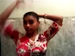 Cute Sexy Girl taking out Clothes and having Fun