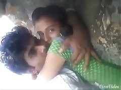 Teen Rashna with boyfriend kissed in forest outdoor