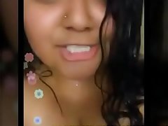 chubby indian girl licking her own boobs for pleasure